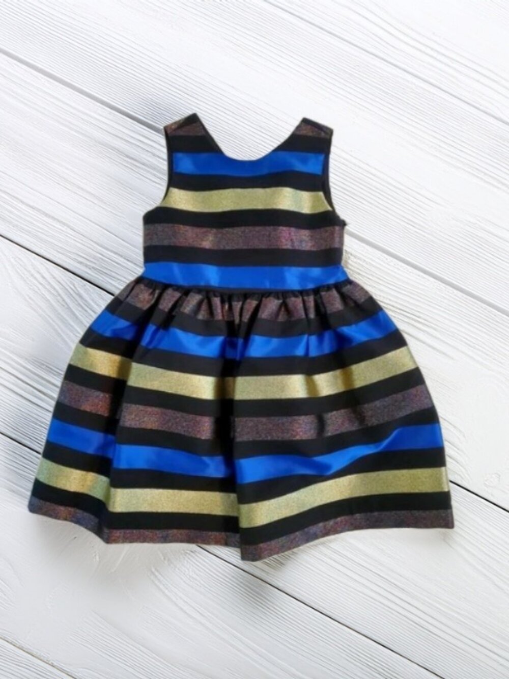 Gymboree Striped Gold Party Dress Size 4
